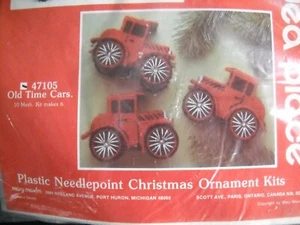 Old Time Cars Ornaments Plastic Canvas Needlepoint Kit by Mary Maxim 47015 A - Picture 1 of 3