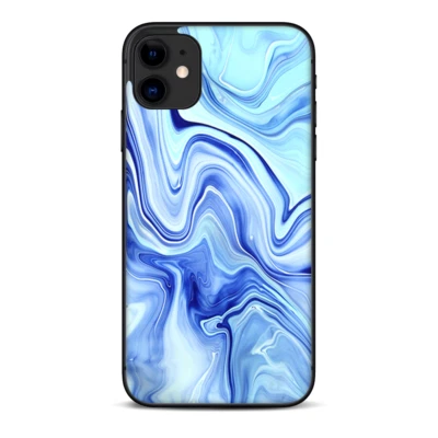 Envoltura de calcomanías de pieles para Apple iPhone 11 - vidrio rocas de mármol azul Foto 1 de 4