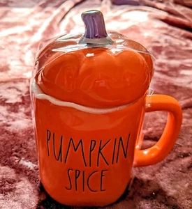 Rae Dunn Pumpkin Spice Mug With Topper - Picture 1 of 9