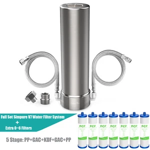 SimPure V7 5 Stage Under Sink Water Filter System 20,000 Gallons Stainless Steel - Picture 1 of 15