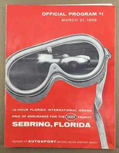 1959 Sebring 12 Hr International Grand Prix Of Endurance race Program Entry List - Picture 1 of 14