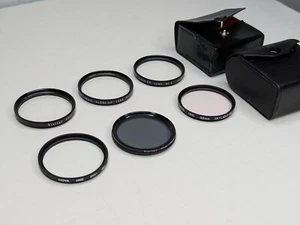 49mm Super Set of 6 Filters w/ Cases - Vivitar CPL, Sky, Close Ups, Hoya UV, - Picture 1 of 6