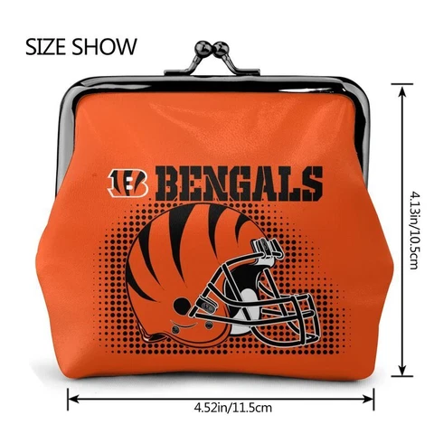 Cincinnati Bengals Leather Coin Purse Change Purse Helmet Style Ladies Wallet Cover