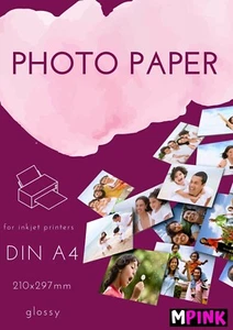 200 arkuszy papieru fotograficznego DIN A4 180 200 230 g/m2 biały błyszczący błyszczący papier fotograficzny - Zdjęcie 1 z 8