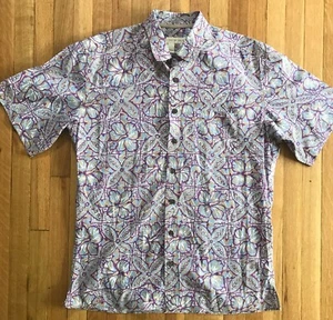 TERRITORY AHEAD S/S BUTTON SHIRT - MENS XLT - FLORAL BLOCK PRINT - PURPLE & GOLD - Bild 1 von 4