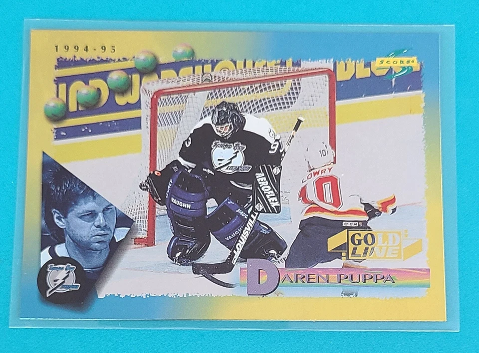 1994-95 Score Gold Line #72 Daren Puppa Tampa Bay Lightning HOCKEY Card U8 - Image 1 of 2