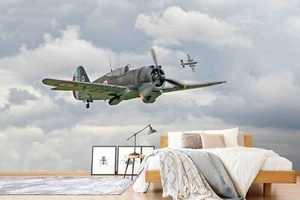 3D Airplane Cloud Self-adhesive Removeable Wallpaper Wall Mural - Picture 1 of 10