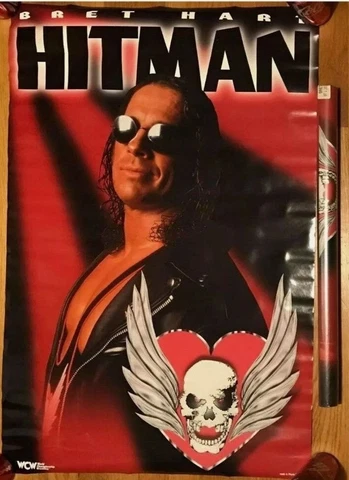 WCW Bret Hitman Hart Officially licensed Poster, NEW, WWE, WWF Cover