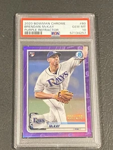 Brendan McKay RC - 2020 Bowman Chrome #80 - Viola Ref. 210/250 PSA 10 GEMME OTTIME CONDIZIONI - Foto 1 di 2