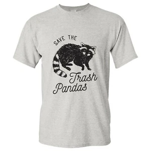 Save The Trash Pandas Basic Cotton T-Shirt - Picture 1 of 30
