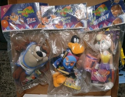 1996 McDonald’s Space Jam Plush Toy Lot Taz Lola Bugs Bunny New Sealed HTF - Image 1 of 4