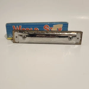 Armonica vintage World Star Special Red Reef 36 made Japan in custodia originale - Foto 1 di 11