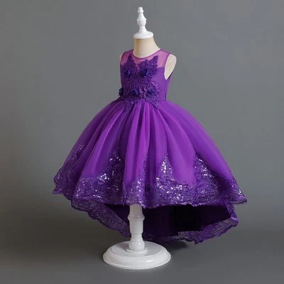 Flower Girls Bridesmaid Tulle Dress Kids Party Christmas Princess Ball Prom Gown - Image 1 of 4