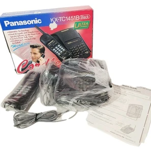 Panasonic Home Office Cordless Phone KX-TC1451B Black 900MHZ Vtg New Untested - Picture 1 of 9