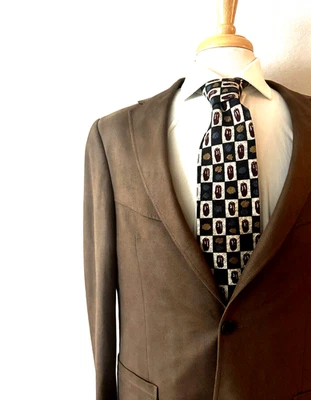 Coppley Western Travelers Sport Coat Men's 42L Long Leather-Feel Microfiber  Euc - Image 1 of 4