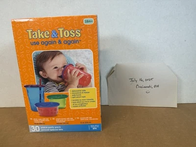 NEW The First Years Take & Toss 30 Piece Party Pack Spill-Proof Sippy Cups Bowls - Image 1 of 4