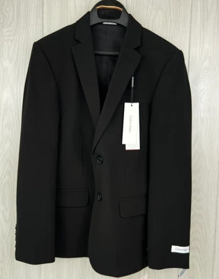Calvin Klein Boys Stretch Suit Jacket Blazer Black 14 Regular NWT - Image 1 of 4