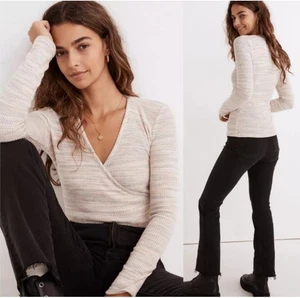 MADEWELL Gray Pink Ribbed Space Dye Top Size XS - Picture 1 of 4