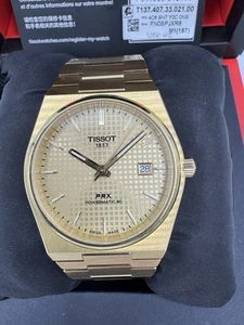 Orologio automatico uomo Tissot PRX Powermatic 80 tono oro 40 mm set completo come nuovo! - Foto 1 di 5