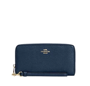 Coach (C4451 Lange Geldbörse mit umlaufendem Reißverschluss in Gold/Denim - Bild 1 von 3