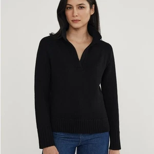 Suéter State of Cotton NYC Avery para mujer XS negro minimalista clásico tranquilo de lujo - Imagen 1 de 10