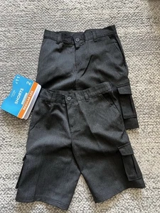 Brand New School Shorts Cargo Regular Leg Size 10-11 Years Grey Adjustable Waist - Picture 1 of 12
