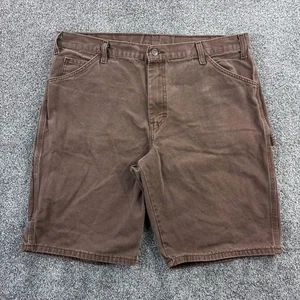 Vintage Y2K Dickies Carpenter Shorts Mens 38 Brown Duck Canvas Grunge Workwear - Picture 1 of 5