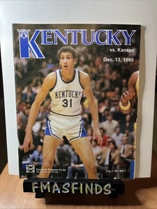 Y3 1980 KENTUCKY WILDCATS vs KANSAS Dec 13 Basketball Program SAM BOWIE - Picture 1 of 2
