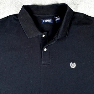 Chaps 4XB Big & Tall Polo Shirt Men’s Black Cotton Classic Fit Casual Top - Picture 1 of 10
