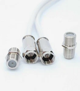 Kit de extensión de cable coaxial escopeta satelital doble de 15 m conectores F equipados para el cielo - Imagen 1 de 5