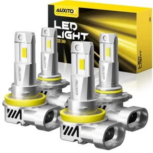 AUXITO Combo 4 9005 H11 LED Headlight Kit Bulbs High Low Beam White EAW - Picture 1 of 11