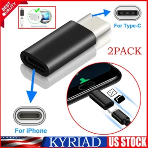 2Pack, iOS Female to USB C Male Adapter, For iPhone 14 13 12 11 Pro Max XS XR X - Picture 1 of 8