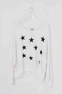 A Postcard From Brighton Gloria Multistar Puff Sleeve Sweat Daisy White RRP £66 - Picture 1 of 1