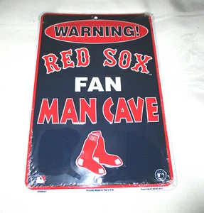 **BOSTON RED SOX MAN CAVE Embossed Metal Sign #02 - NEW** - Picture 1 of 1