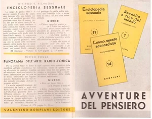 BIBLIOGRAPHIC SHEET BOMPIANI ADVENTURES OF THOUGHT - SANTINO - Picture 1 of 2