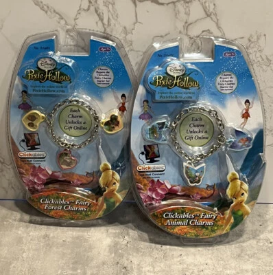 Disney Pixie Hollow Clickables Fairy Tinkerbell Bracelets NEW Set Of 2 - Image 1 of 4