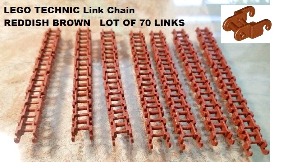 LEGO Mindstorms Track Tread LOT OF 70 Red Brown Chain Link TECHNIC Tank Belt - Image 1 of 1