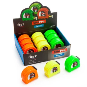 RST RSTDIS50 Metric/Imperial SitePro Hi-Viz Measuring Tapes 5m/16ft (Box Of 12) - Picture 1 of 4