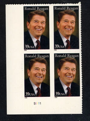 SCOTT 4078 2006, 39 CENT RONALD REAGAN ISSUE PB OF 4 MNH VF! - Image 1 of 2