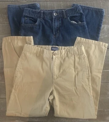 Boy’s Children’s Place Caqui’s Y Jeans Talla 10H Husky Cintura Ajustable Foto 1 de 3
