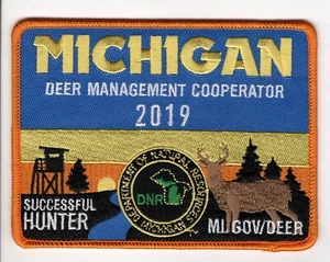 2019 MICHIGAN SUCCESSFUL DEER HUNTER PATCH - MICHIGAN DEER-TURKEY-MOOSE-BEAR - Picture 1 of 1