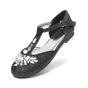 Girls Mary Jane Dress Shoes Pearl T-Strap Party Flower Wedding Princess Flats US - Picture 1 of 36