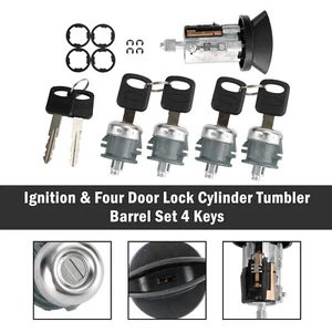 Ignition & Four Door Lock Cylinder Tumbler Barrel 4 Keys Fits Ford E Series Van - Picture 1 of 12