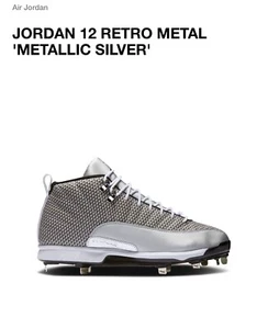Air Jordan 12 Retro - METALLIC SILVER - (854567 100) Baseball Cleats - Size: 16 - Picture 1 of 6