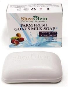ALL NATURAL (2 BARS) -FARM FRESH GOAT MILK SOAP w/grape & Prickly Pear oils 5OZ - Picture 1 of 3