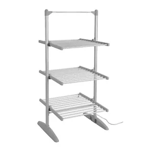 Large Electric Tower Clothes Airer 3 Tier Folding Heated Drying Rack Towel Dryer - Picture 1 of 8