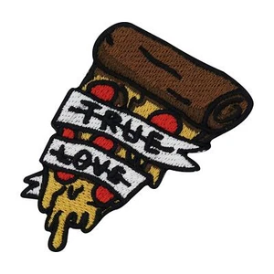 Pizza Patch | True Love Aufbügler | Fast Food Patches | Essen Bügelflicken - Picture 1 of 5