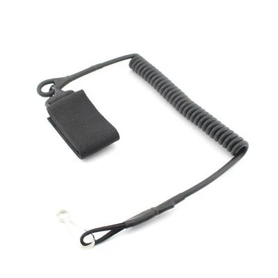 Tactical Pistol Lanyard Sling Elastic Handgun Secure Spring Retention Rope Sling - Image 1 of 4