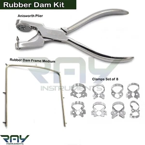 Rubber Dam Instruments Anisworth Punch Plier Endodontic Premolar Clamps Frame - Picture 1 of 4