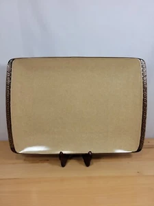 Vajilla Nautica Bali Mocha 16" marrón tostado borde texturizado plato para servir cerámica - Imagen 1 de 5